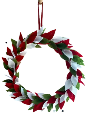 Felt Wreath with Twisted Twig Frame