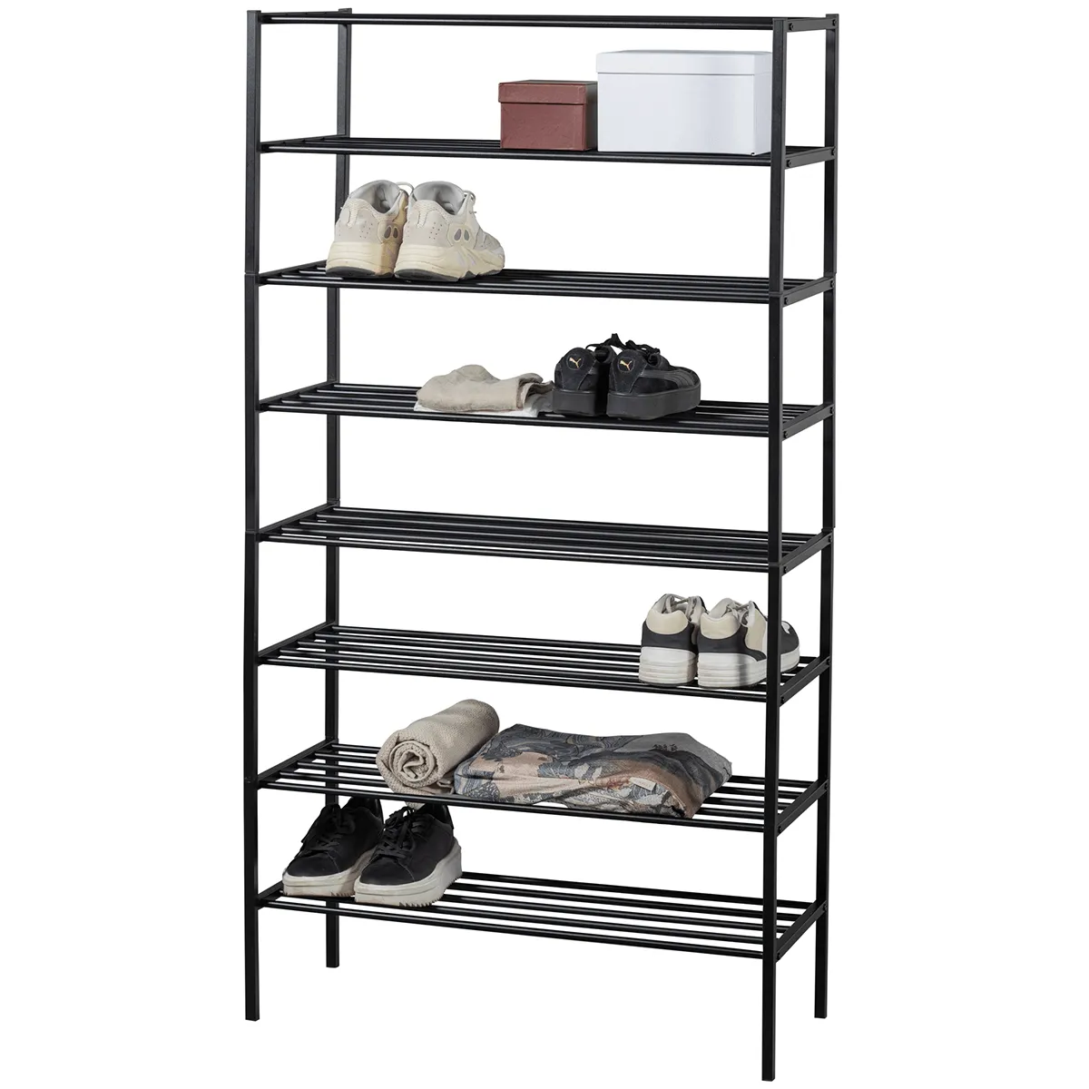 Ferro Black Metal Shoe Rack (4/Set)