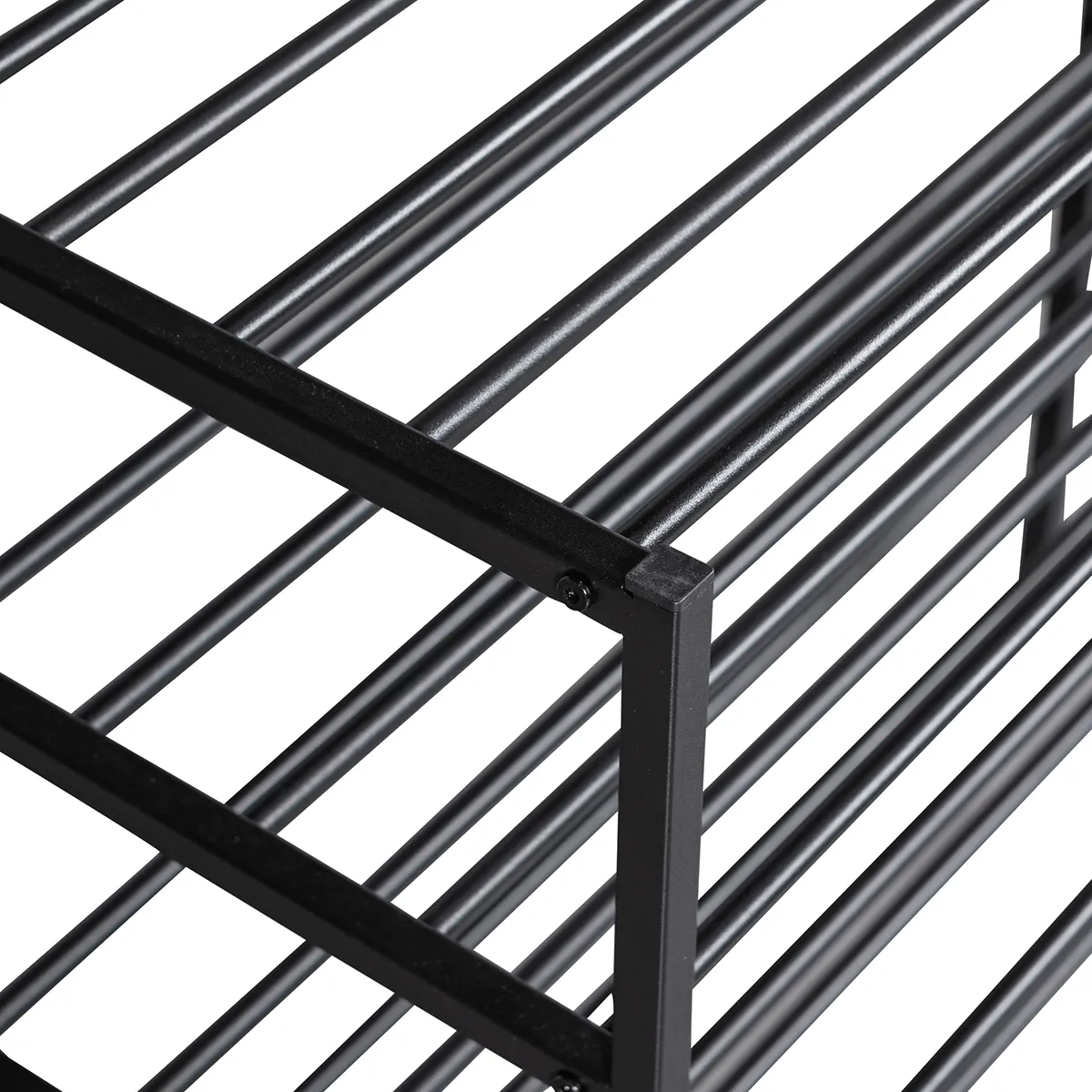 Ferro Black Metal Shoe Rack (4/Set)