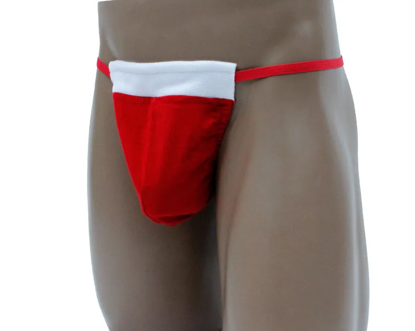 Festive Men's Santa Posing Strap: Elevate Your Christmas Style with a Stylish Male G-String