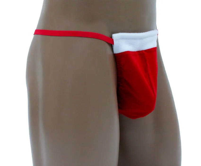 Festive Men's Santa Posing Strap: Elevate Your Christmas Style with a Stylish Male G-String