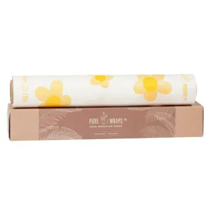 Food Wrapping Paper Roll | Pack of 2 | Yellow Flower Print |  White