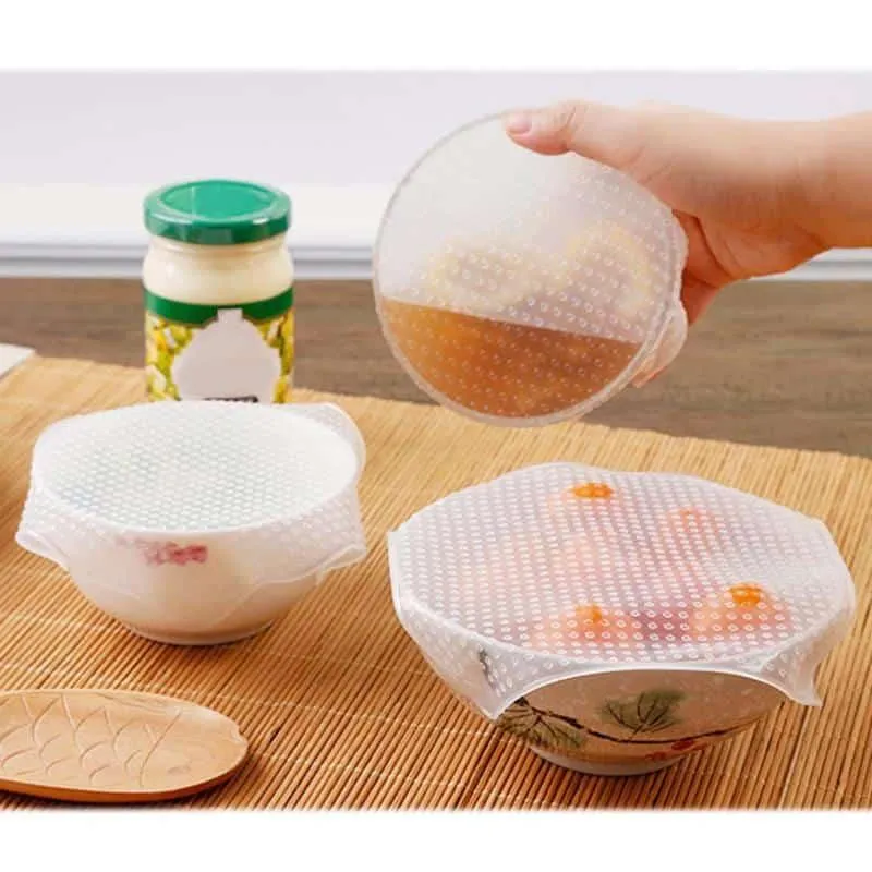 Fresh Keeping Food Silicone Wrap 4 Pcs Set