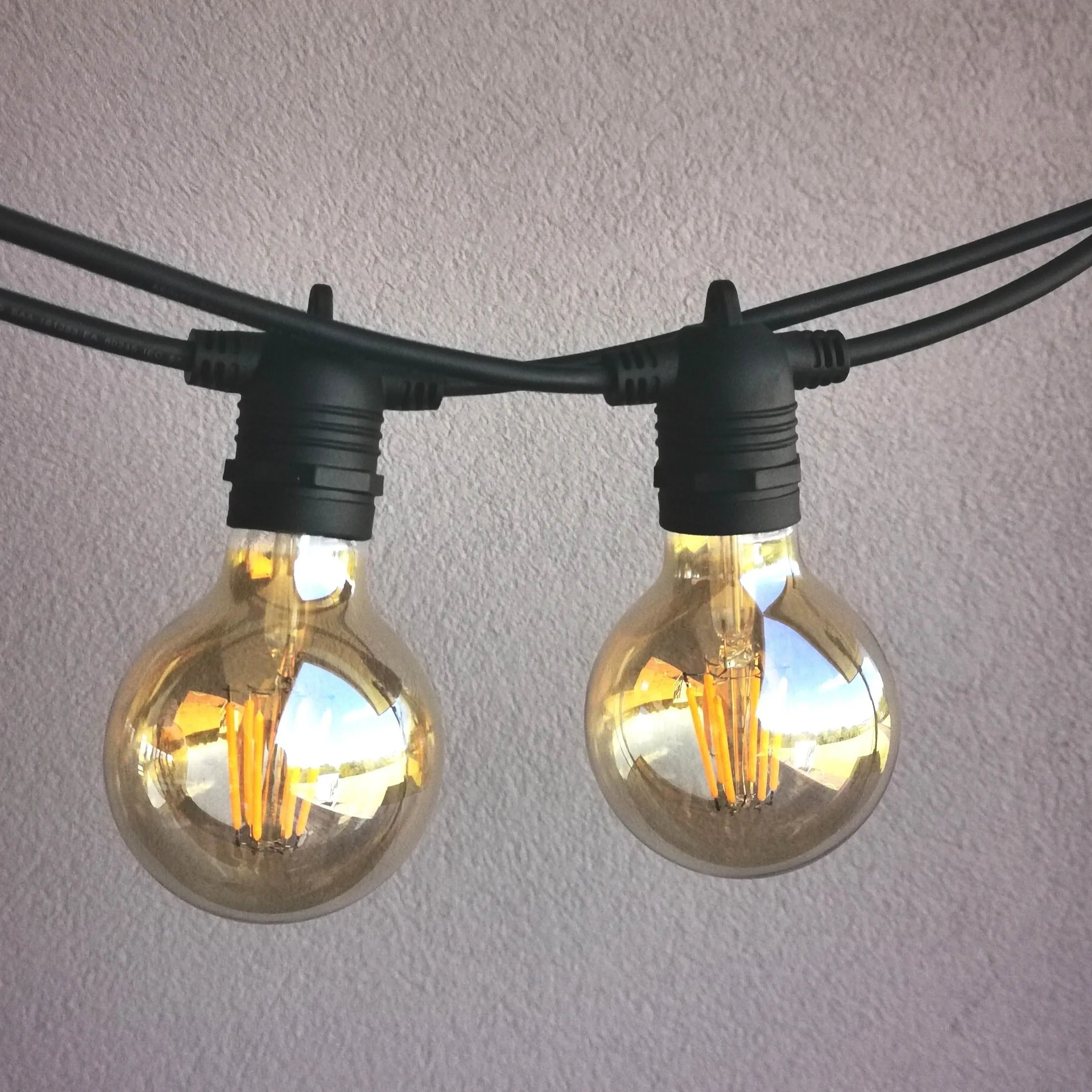 G80 Amber Bulb | 10m 20 Bulbs | Flush Mount Dimmable Festoon Lights