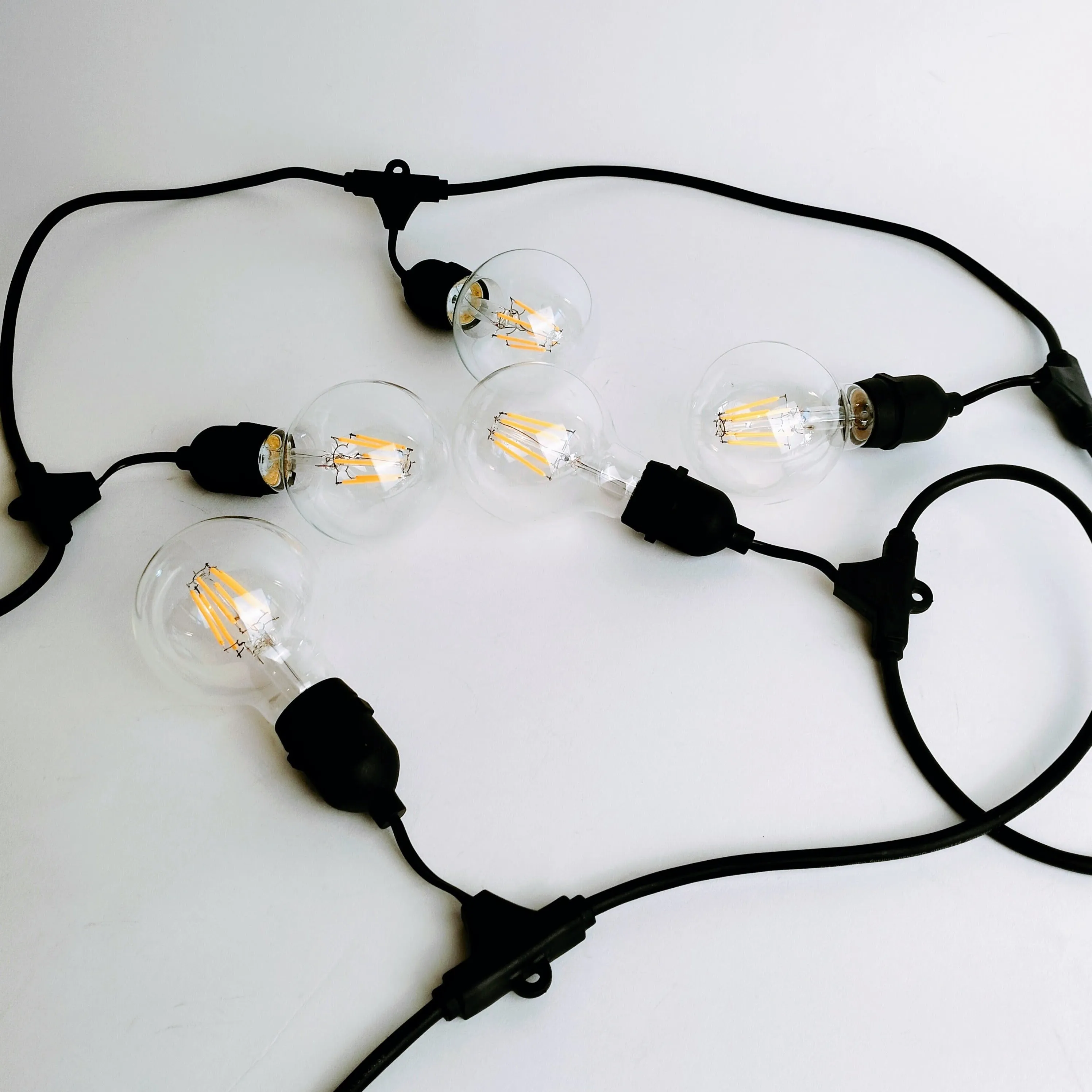 G80 Clear Bulb | 10m 20 Bulbs | Drop Hang Dimmable Festoon Lights