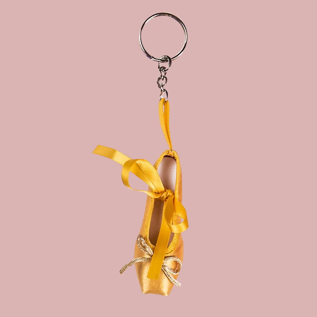 Gold Ballet Shoe Keyring