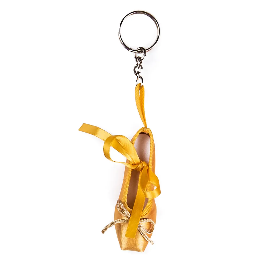 Gold Ballet Shoe Keyring