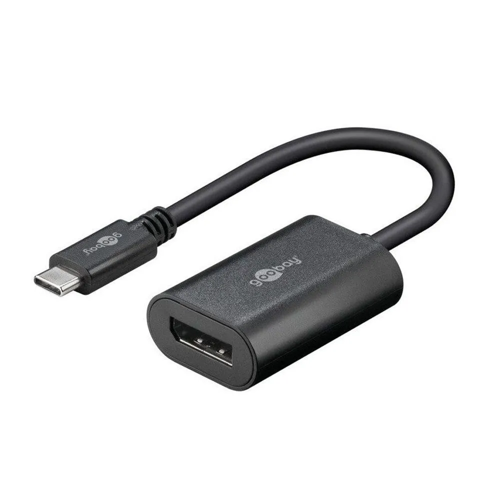 Goobay 0.2m USB-C Display Port Adapter 60Hz (Black)