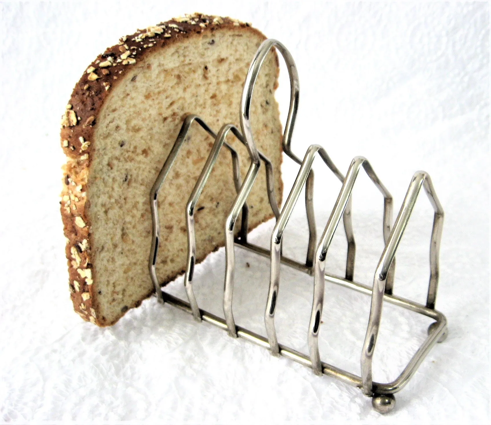 Gothic Arch Toast Rack Silverplate Letter Holder Ball Feet 1930s Napkins England