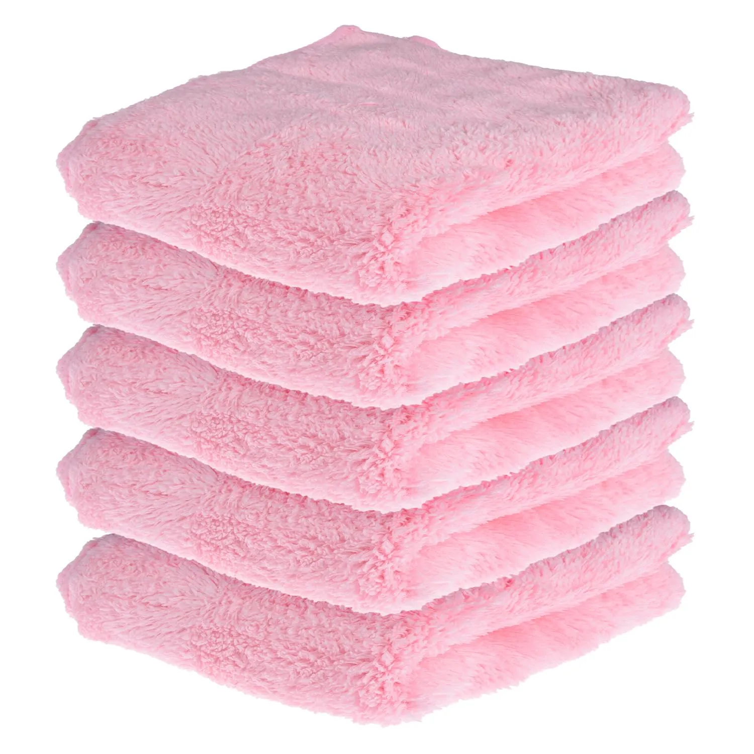 Heart Home Cleaning Towel | Reusable Cleaning Cloths for Kitchen | Duster Towel for Home Cleaning | 350 GSM Cleaning Cloth Towel for Car | Bike | 30x60 | Pack of 5 | Light Pink