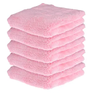 Heart Home Cleaning Towel | Reusable Cleaning Cloths for Kitchen | Duster Towel for Home Cleaning | 350 GSM Cleaning Cloth Towel for Car | Bike | 30x60 | Pack of 5 | Light Pink