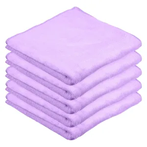 Heart Home Cleaning Towel | Reusable Cleaning Cloths for Kitchen | Duster Towel for Home Cleaning | 400 GSM Cleaning Cloth Towel for Car | Bike | 50x70 | Pack of 5 | Purple