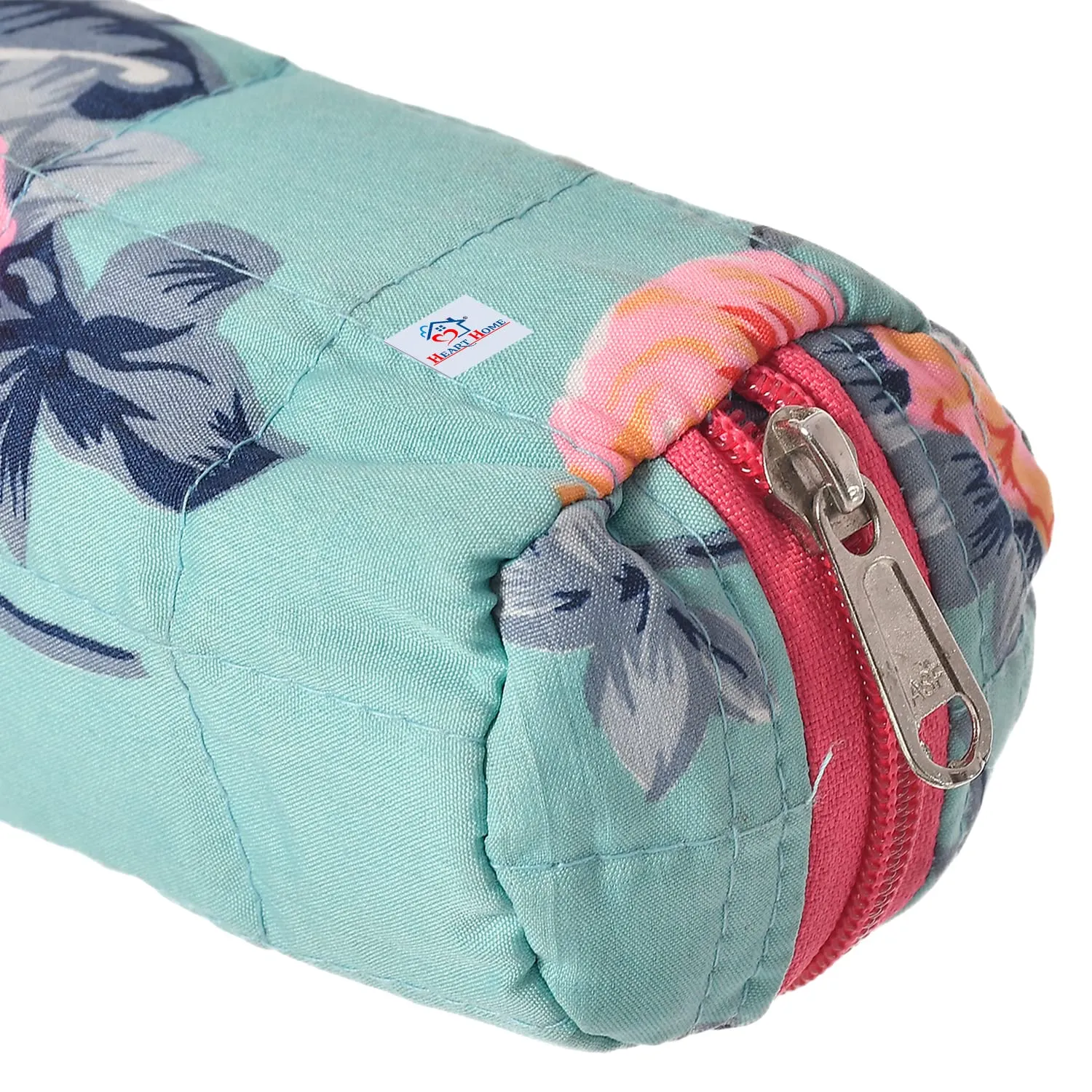 Heart Home Flower Printed Single Rod Cotton Bangle Organizer/Case/Holder/Pouch (Green)-50HH0768