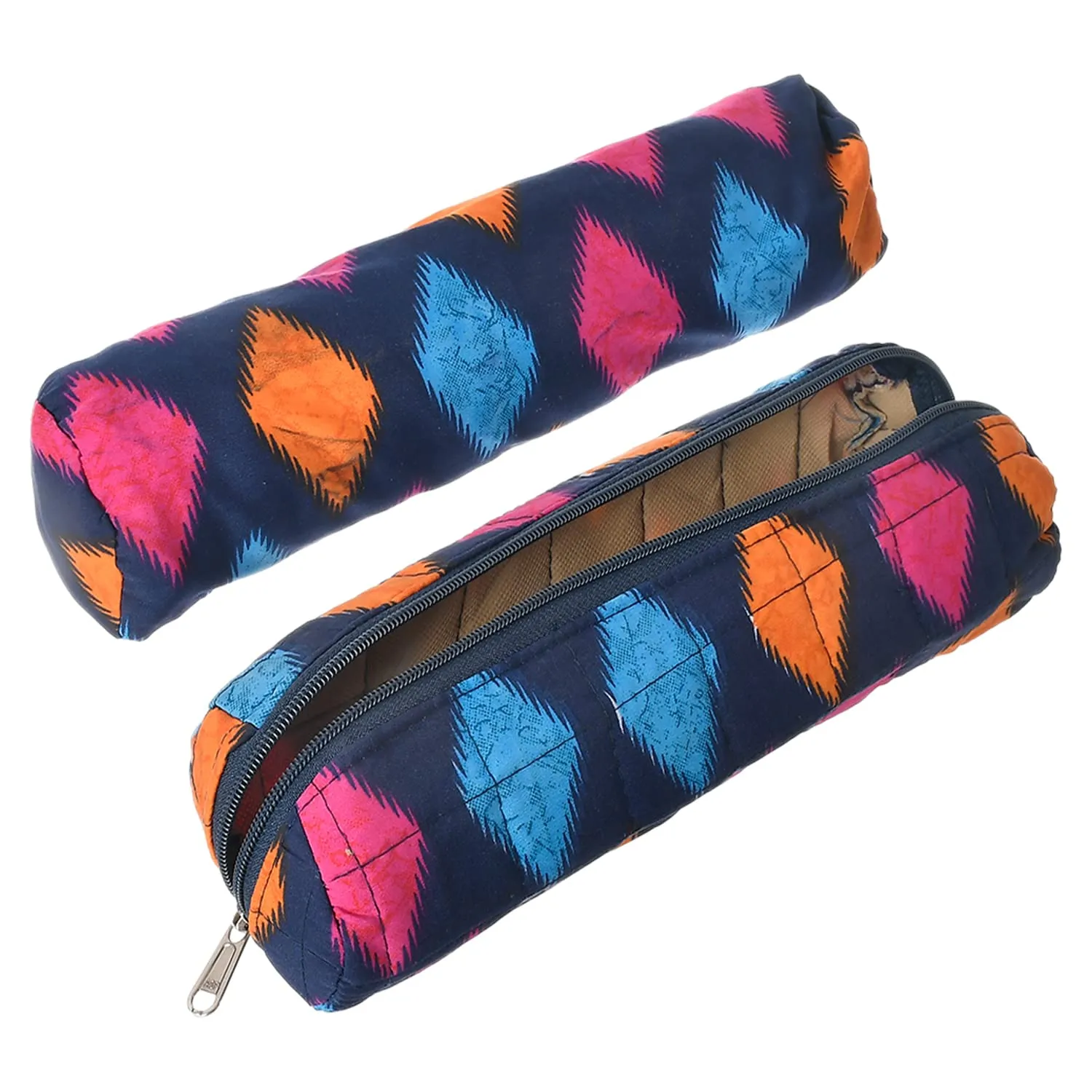 Heart Home Navajo Printed Single Rod Cotton Bangle Organizer/Case/Holder/Pouch (Blue)-50HH0772