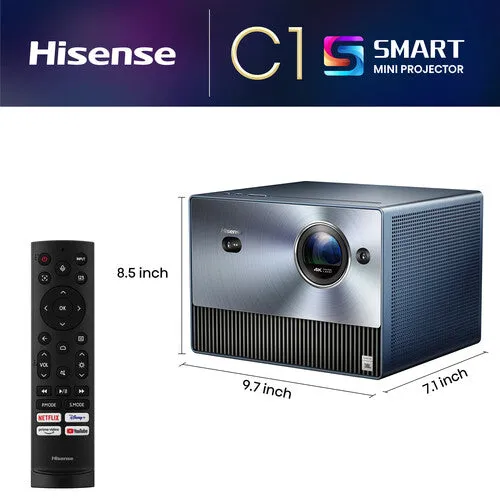 Hisense Cube C1 1600-Lumen UHD 4K Laser Smart Home Theater and Gaming Projector