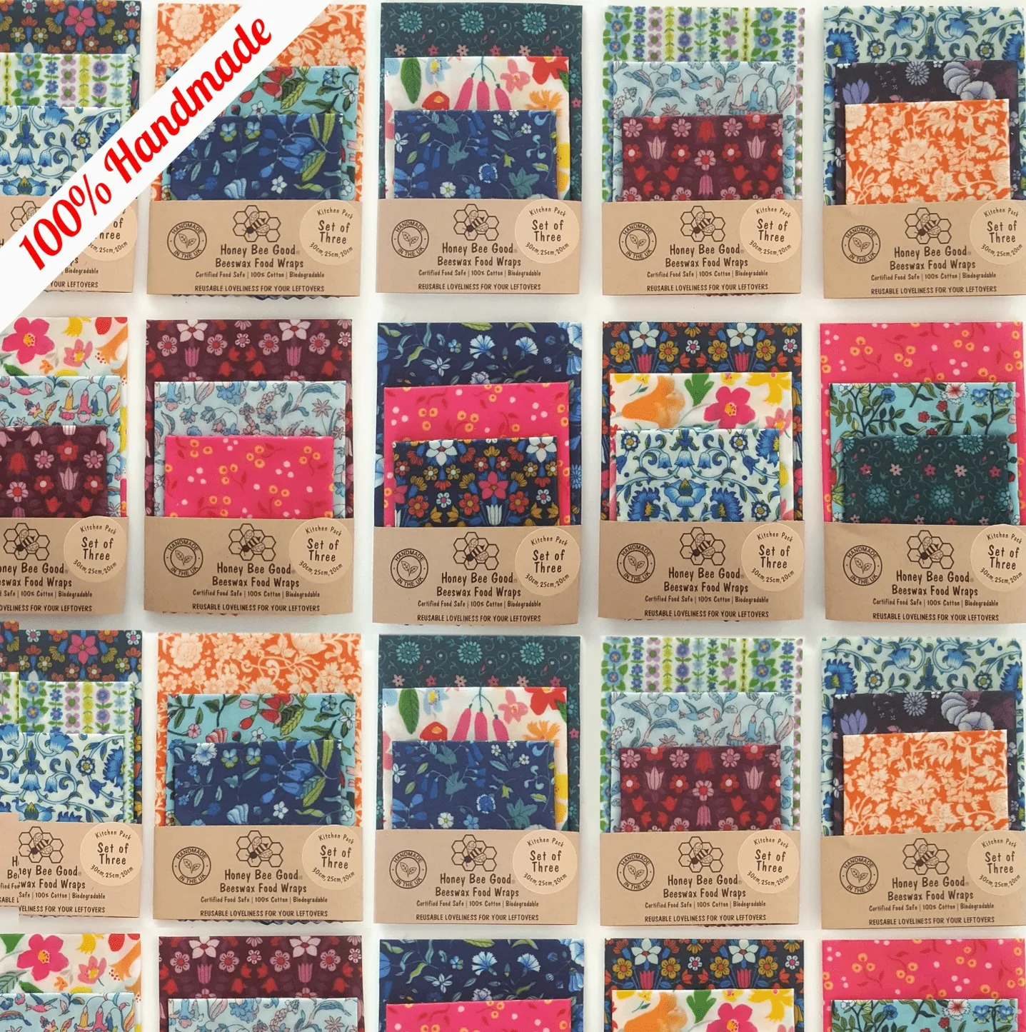 Honey Bee Good- Beeswax Food Wraps- Liberty Fabric Summer Collection