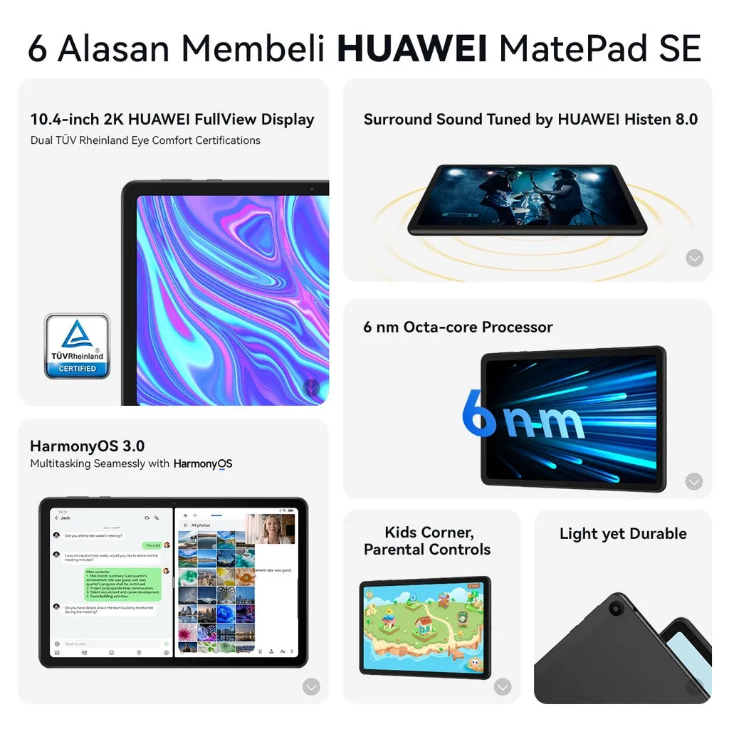 HUAWEI MatePad SE 10.4" Tablet [3 32GB] | 2K Eye Comfort HUAWEI FullView Display | Surround Sound | HarmonyOS