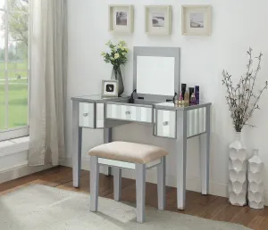 Joyce Silver Vanity w/ Stool