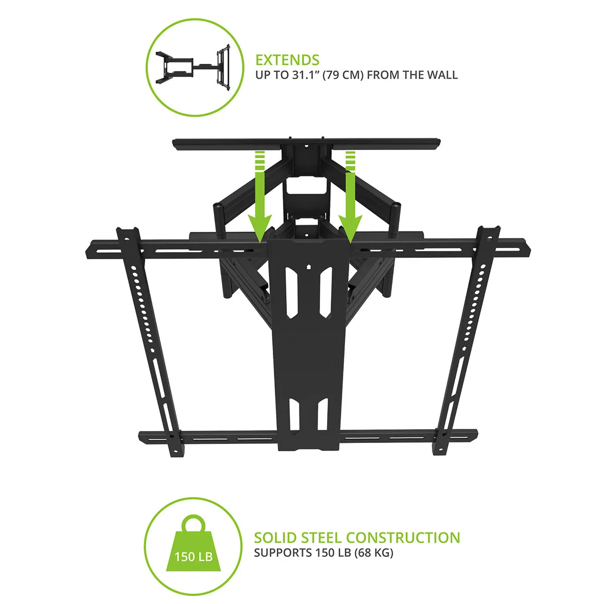 Kanto PDX700 Long Extension Full Motion TV Wall Mount for 42" - 100" TVs