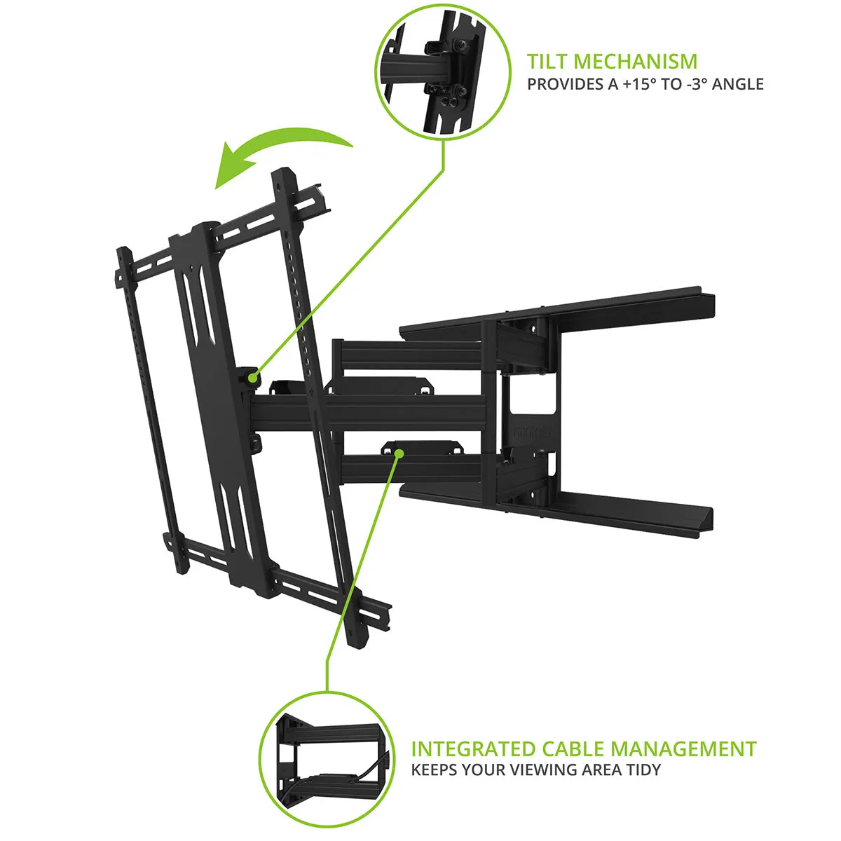 Kanto PDX700 Long Extension Full Motion TV Wall Mount for 42" - 100" TVs