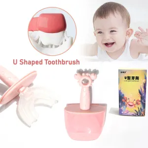 Kids U Shaped Toothbrush ChildrenBaby Silicone Kids ToothbrushU Shaped Silicone Brush Head for 360 Degree Cleaning Suitable For 2-6 Years(1 Pc)