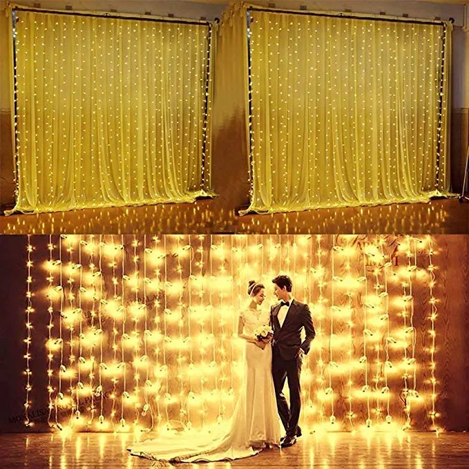 LED Curtain Lights for Decorating Your Wedding, Festival, Holiday, Home, Garden, or Restaurant