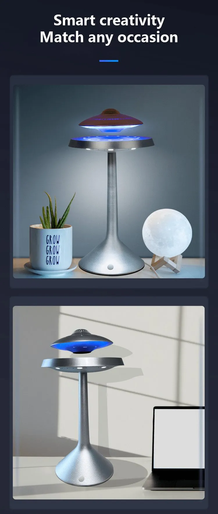 LevitateSound: Smart LED 3D Surround Sound UFO Speaker