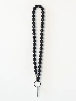 LONG KEYHOLDER - BIG PERLEN - BLACK