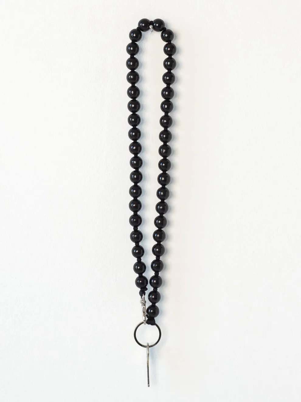 LONG KEYHOLDER - BIG PERLEN - BLACK