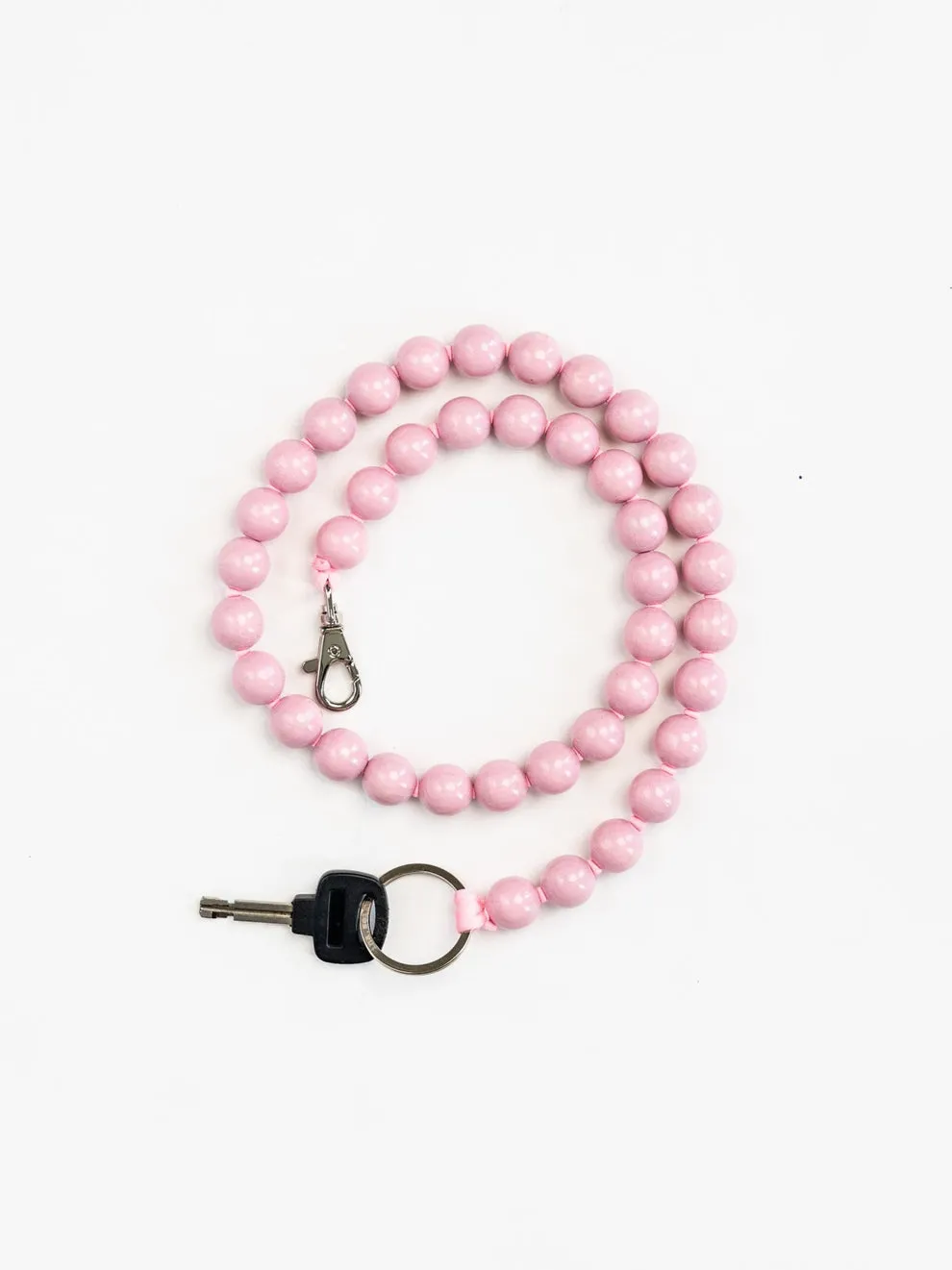 LONG KEYHOLDER - BIG PERLEN - PASTEL ROSE