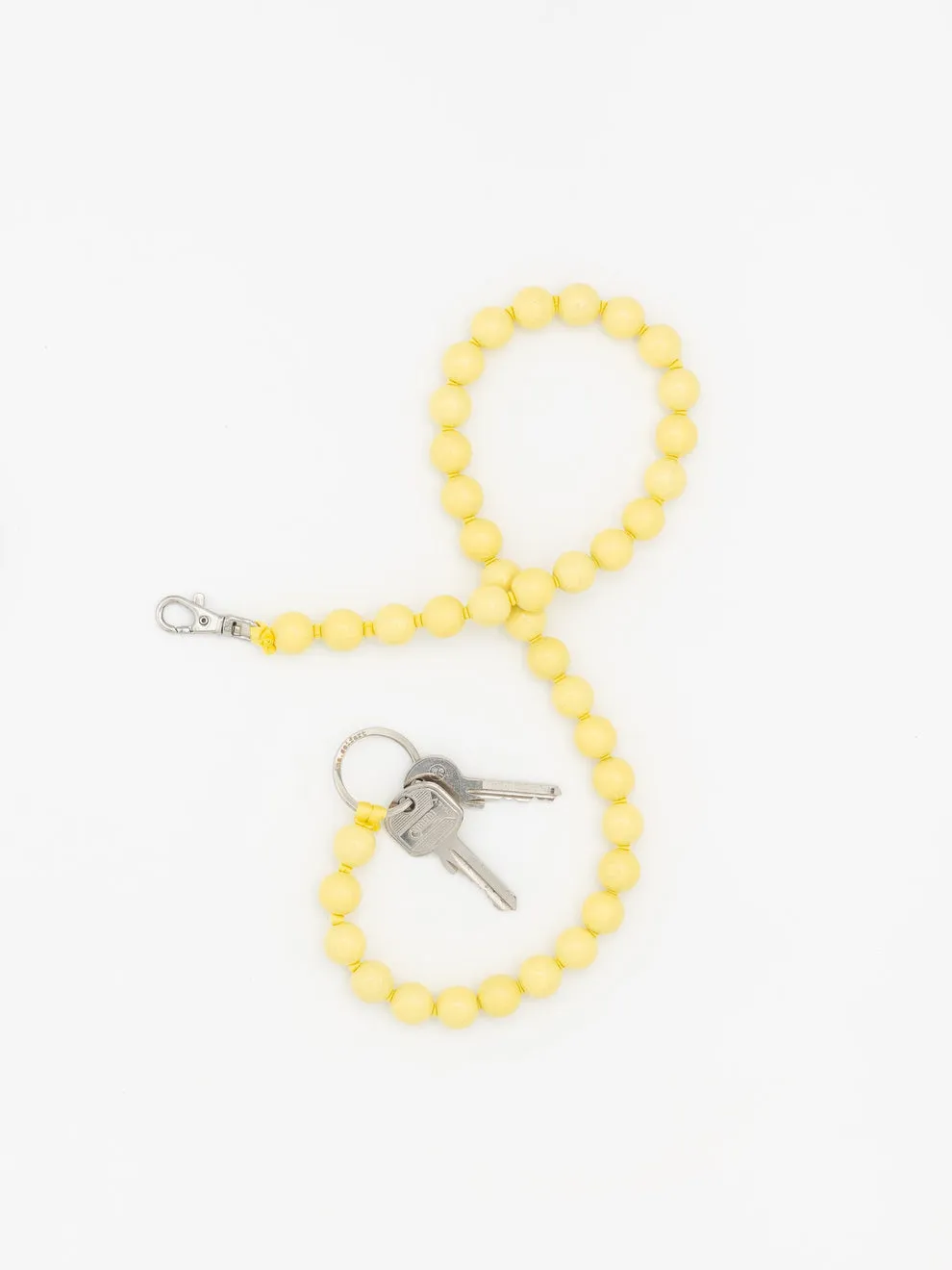 LONG KEYHOLDER - BIG PERLEN - PASTEL YELLOW