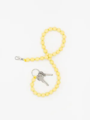 LONG KEYHOLDER - BIG PERLEN - PASTEL YELLOW