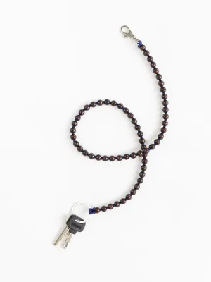 LONG KEYHOLDER - SMALL PERLEN - BROWN