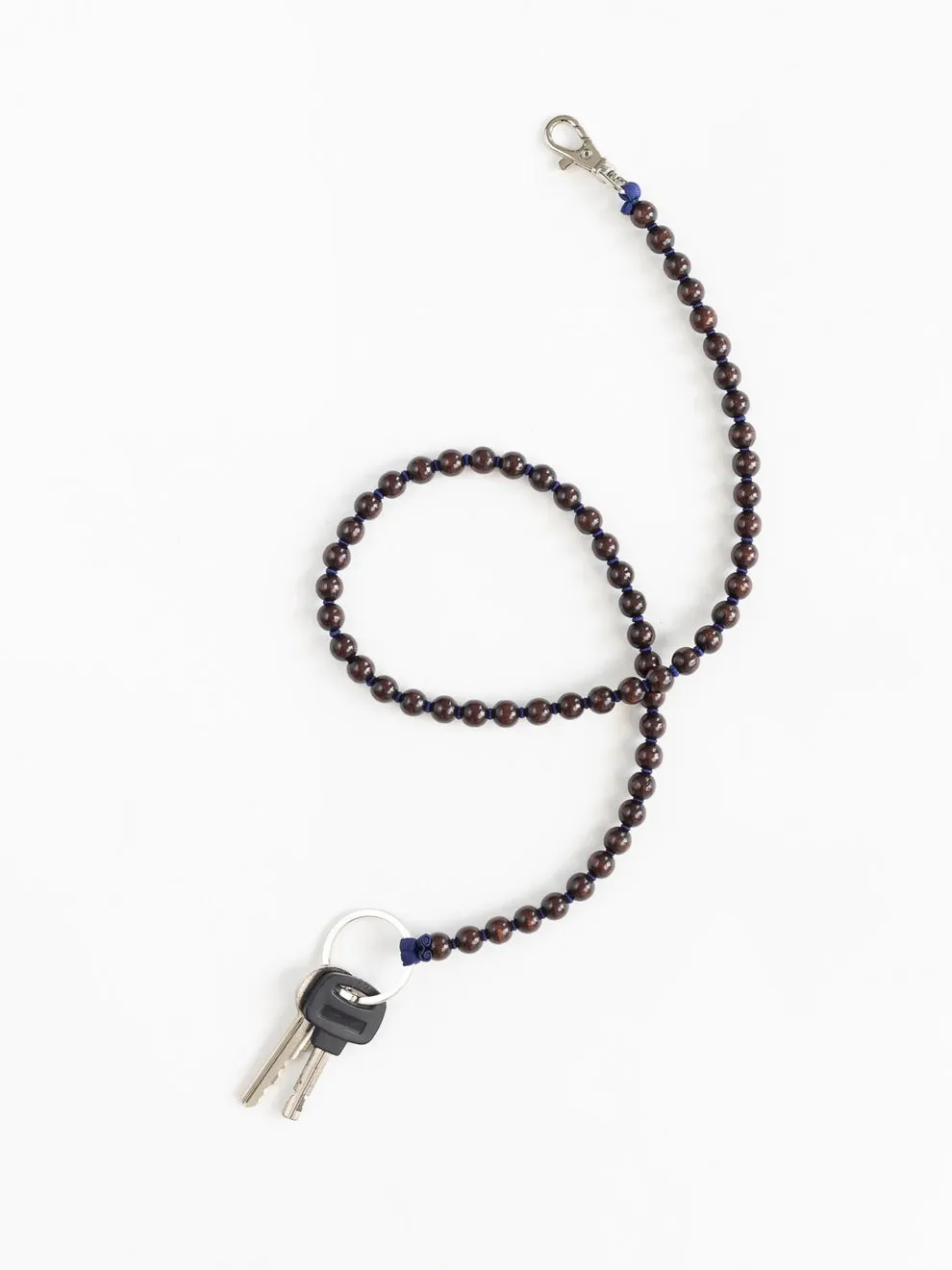 LONG KEYHOLDER - SMALL PERLEN - BROWN