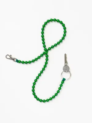 LONG KEYHOLDER - SMALL PERLEN - GREEN