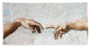 Michelangelo fingers - Bath Towel