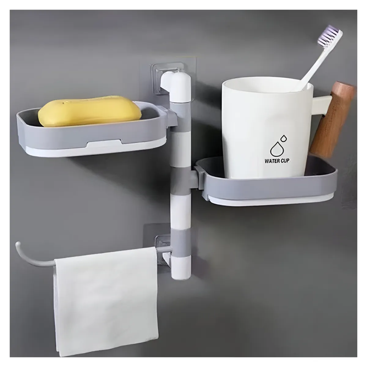 Multifunctional Super Powerful Self-Adhesive 3-In-1 Soap Dish Holder Ba - 201