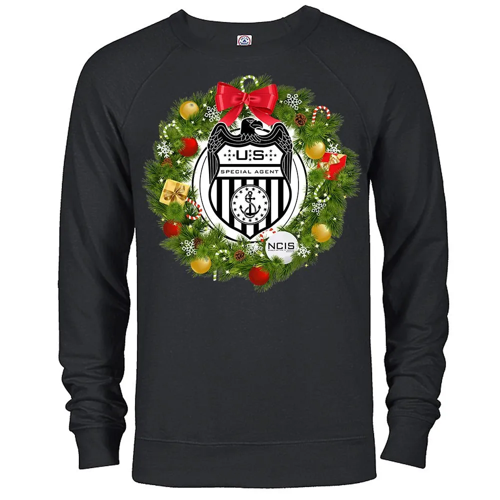 NCIS Special Agent Badge Wreath Fleece Crewneck Sweatshirt