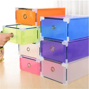 NEW5PCS Eco-Friendly Shoe Storage Box Case Transparent Plastic Storage Box Rectangle PP Shoe Organizer Thickened drawer Shoe Box