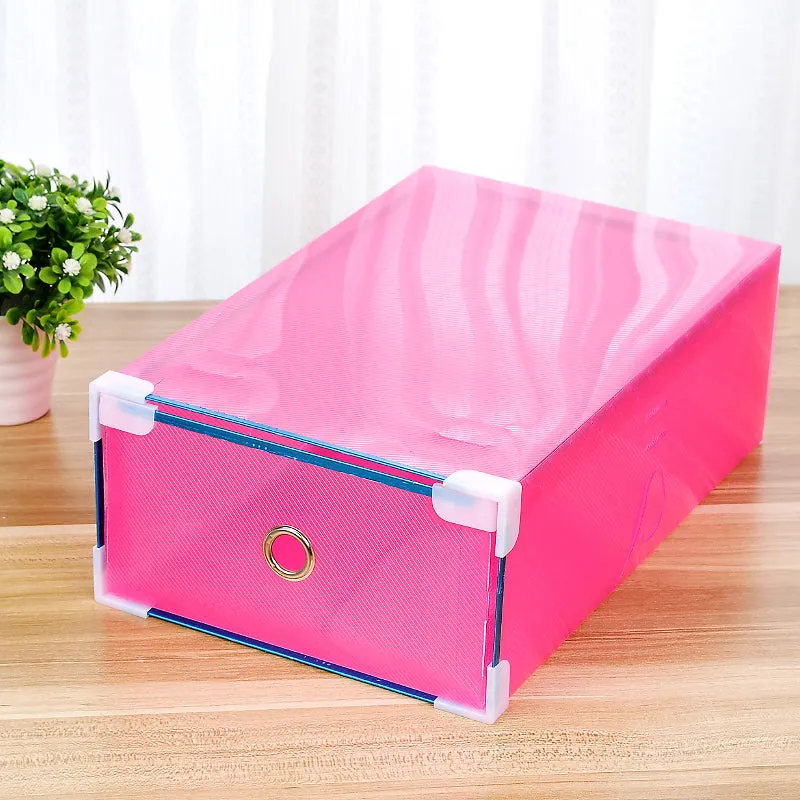 NEW5PCS Eco-Friendly Shoe Storage Box Case Transparent Plastic Storage Box Rectangle PP Shoe Organizer Thickened drawer Shoe Box