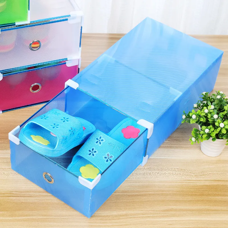 NEW5PCS Eco-Friendly Shoe Storage Box Case Transparent Plastic Storage Box Rectangle PP Shoe Organizer Thickened drawer Shoe Box