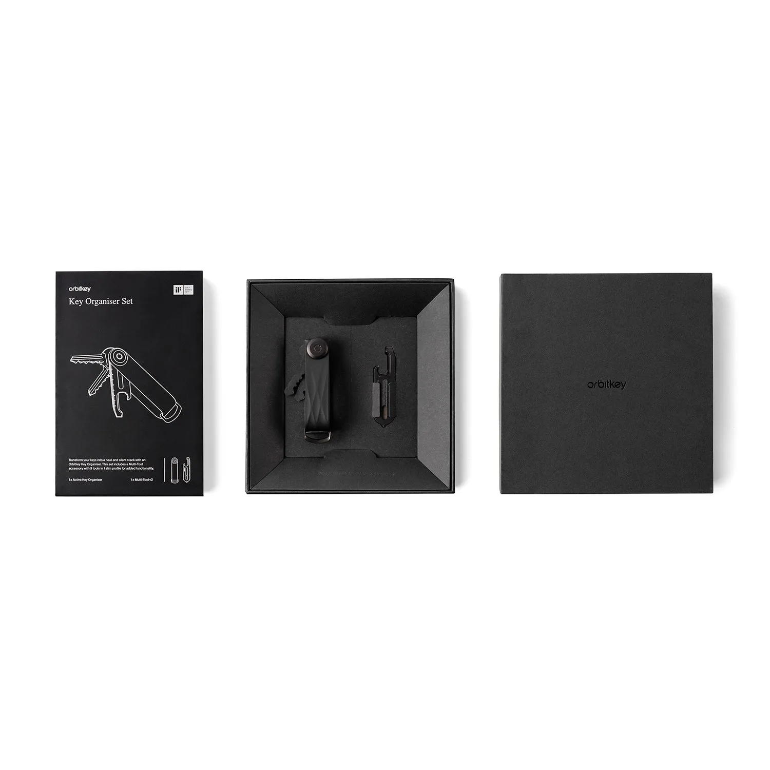 orbitkey | key organiser gift set | black active   multi-tool - DC