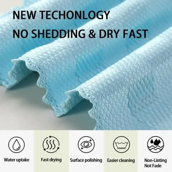 P-PLUS INTERNATIONAL Nanoscale Cleaning Cloths , Kitchens and Cars (Pack of 5, Random Color)