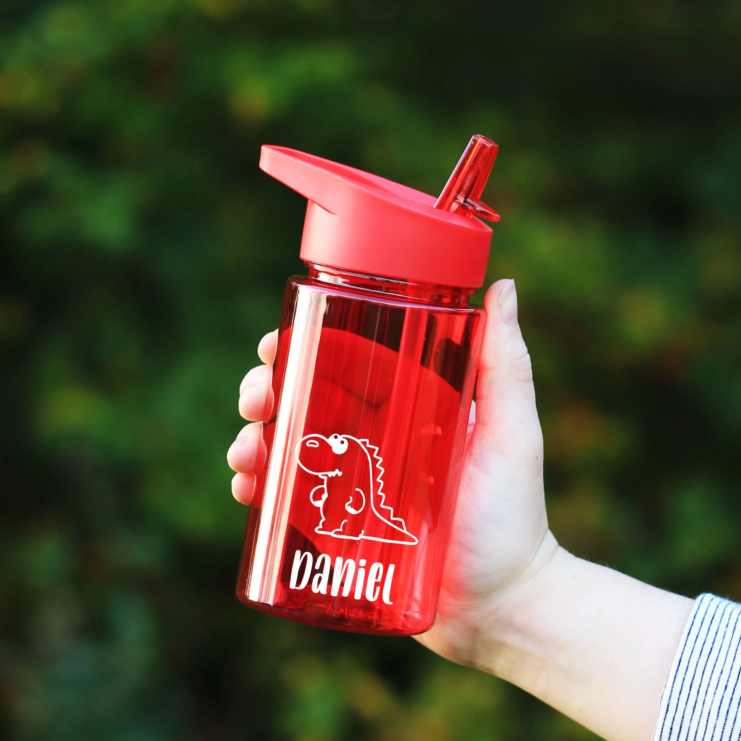 Personalised Children's 440ml Tritan Water Bottle with Flip Straw & Carry Handle