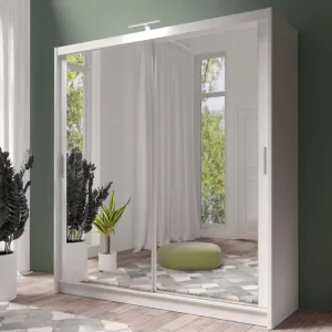 Piper 203cm Sliding Door Wardrobe White