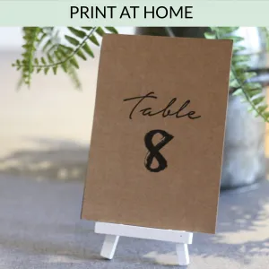Printable: Table Numbers (Brush Stroke) 1 - 24 INSTANT DOWNLOAD