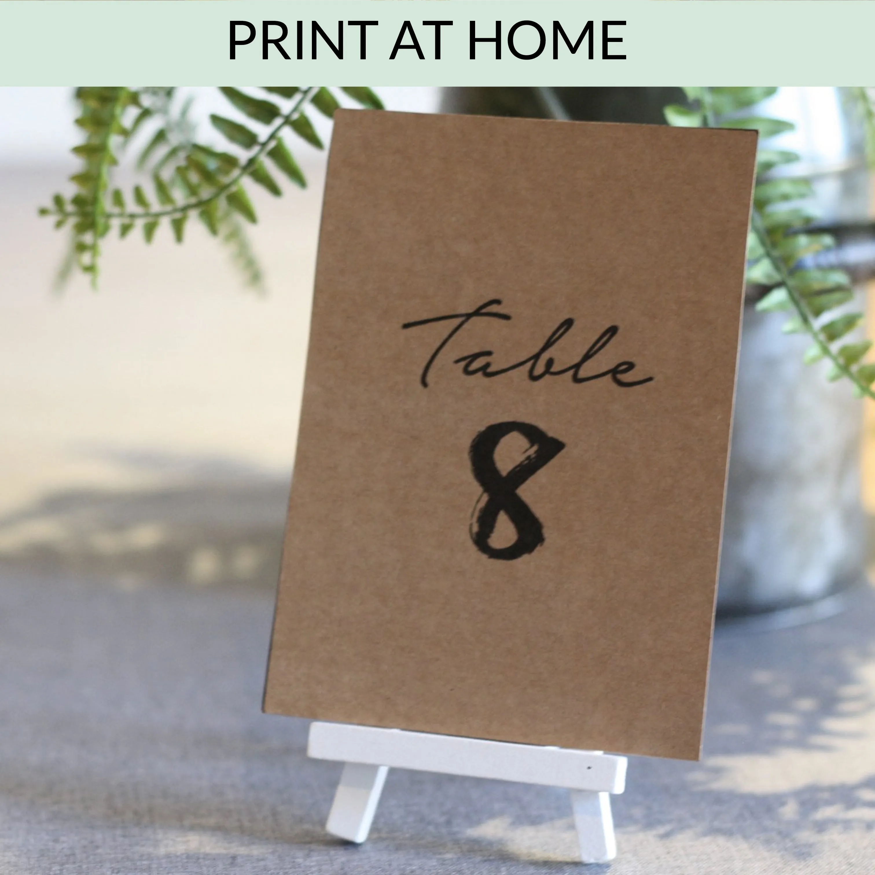 Printable: Table Numbers (Brush Stroke) 1 - 24 INSTANT DOWNLOAD