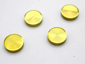 RAB Mirror Cap Aluminum Brass Round Mirror Cap With 19 mm Self Tapping Screw For Mirror (CODE:- Mirr Cap Brs, Size:- 19mm, Color:- Gold, Pack of 4 pcs)