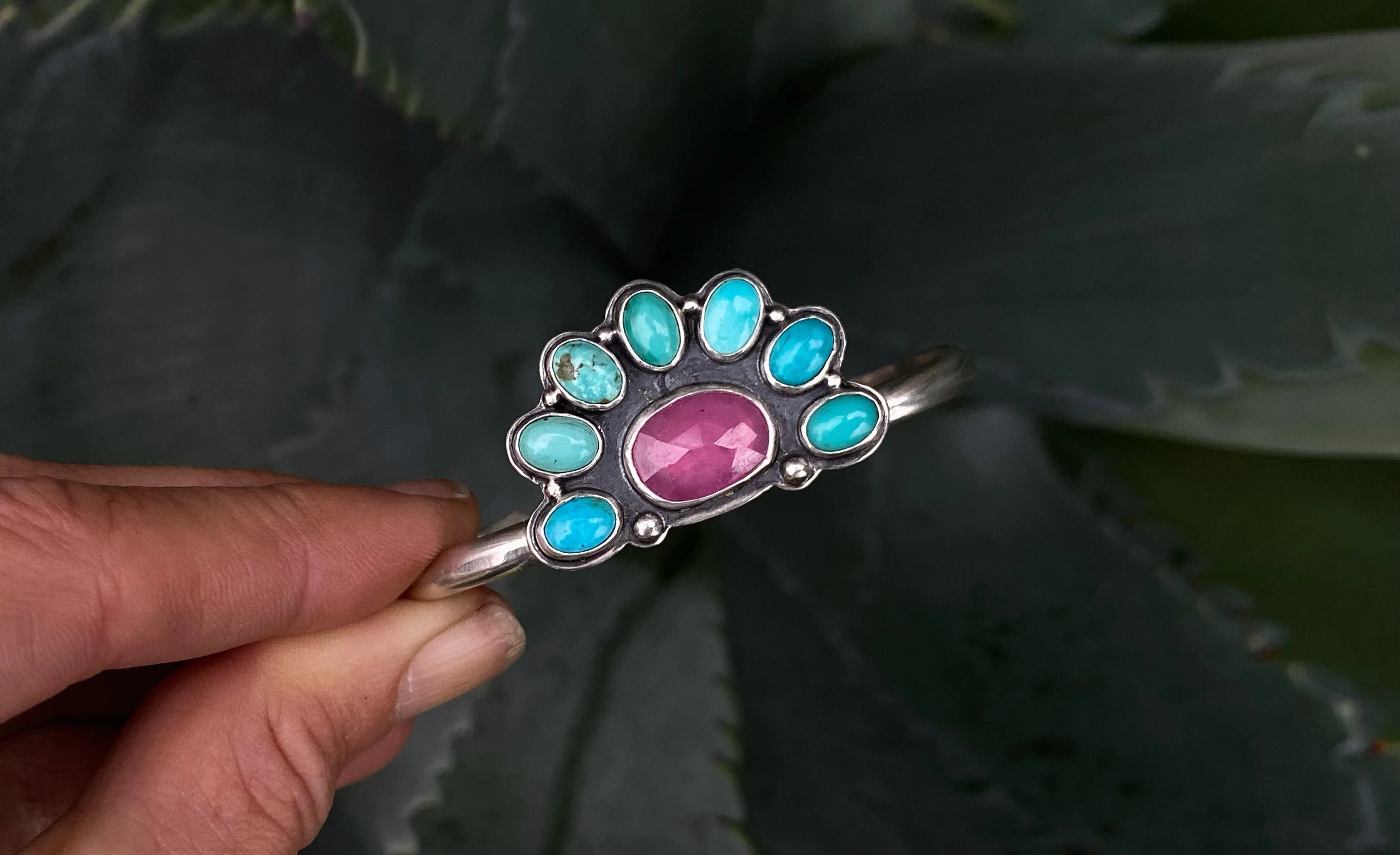 Rainbow Ruby Cuff