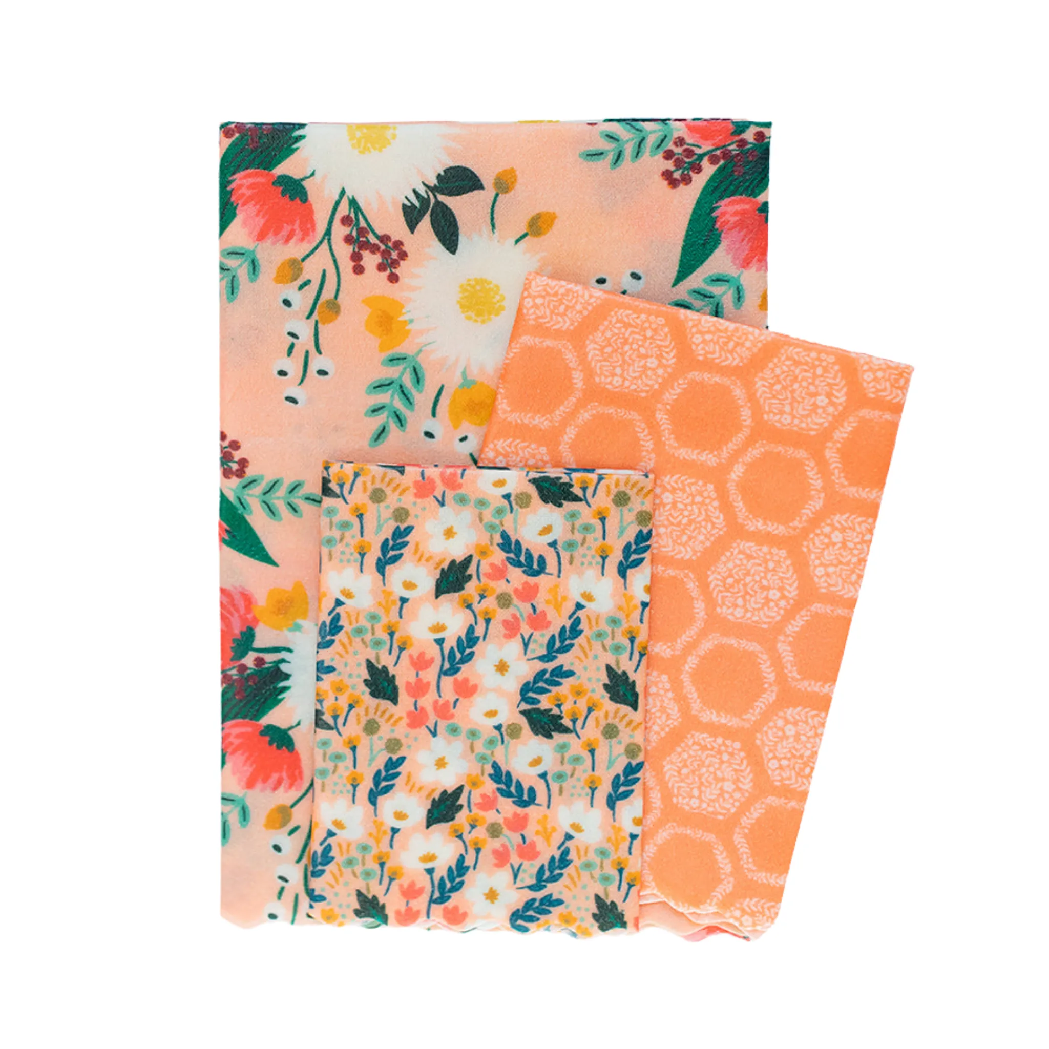 Reusable Beeswax Food Wrap Sheets (Mixed Set of 3)